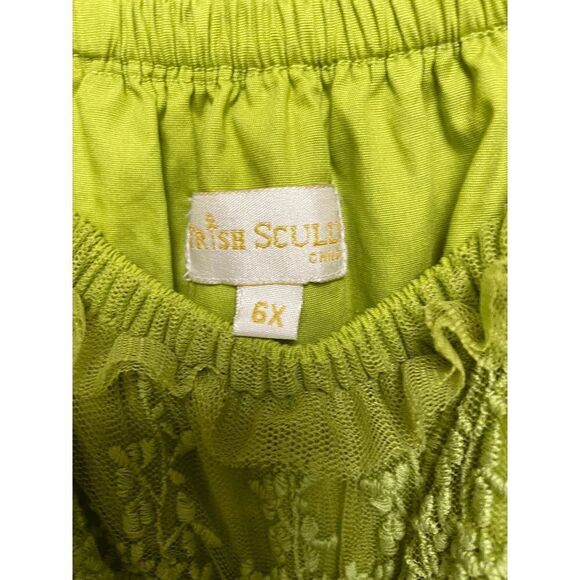 Trish Scully Child Girls Spaghetti Strap Bodice Tulle Skirt Midi Dress Olive Gre - Picture 2 of 4